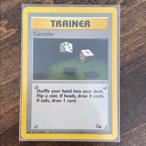Pokemon | Toys | Pokmon Trainer Gambler Fossil Card 995 662 | Poshmark